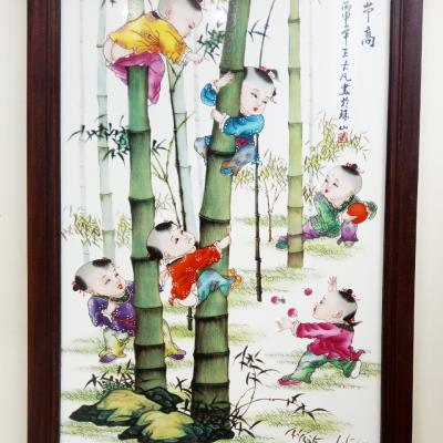 TRANH SỨ KHUNG GỖ HỌA TIẾT - TIẾT TIẾT CAO